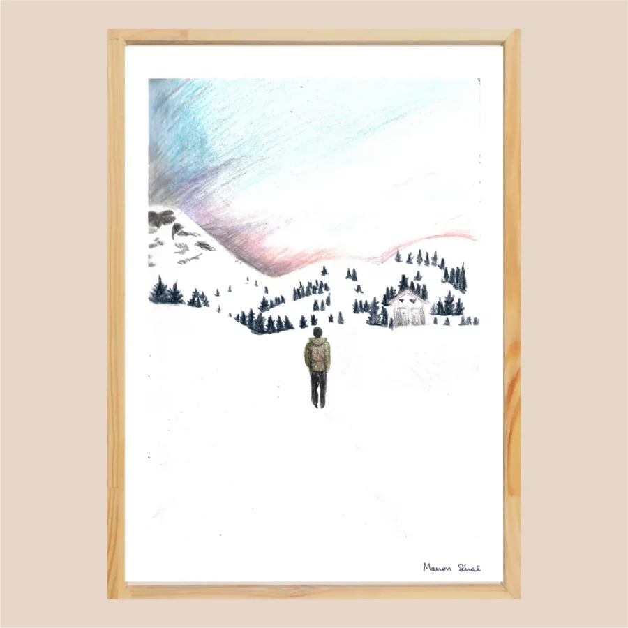 Illustration montagne, neige