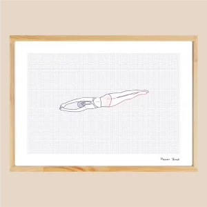 Illustration baigneuse fait main inspirée de la mer