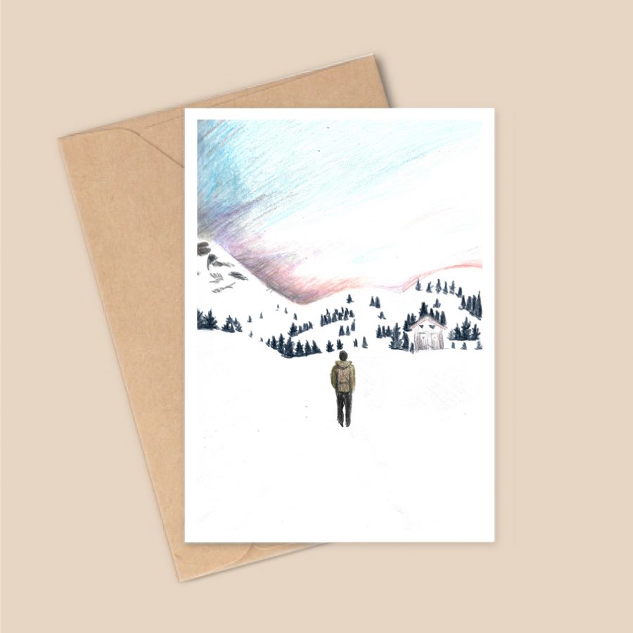 Carte Noël A6 - Montagne - Le Refuge