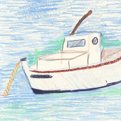 Affiche - Grèce - Bateau blanc – Image 2