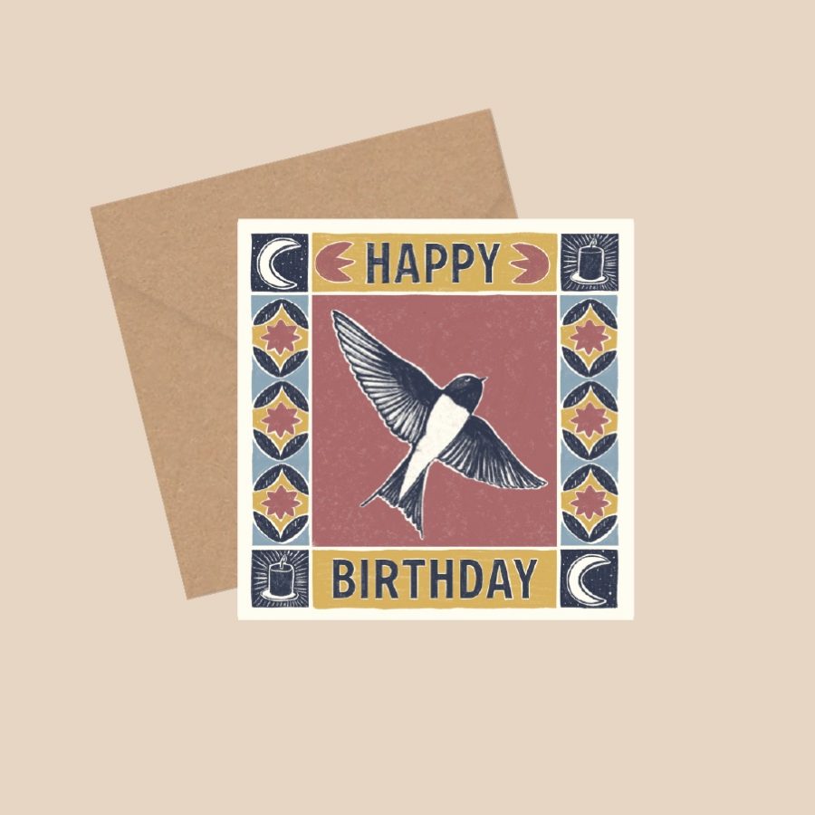 Carte postale carrée - happy birthday