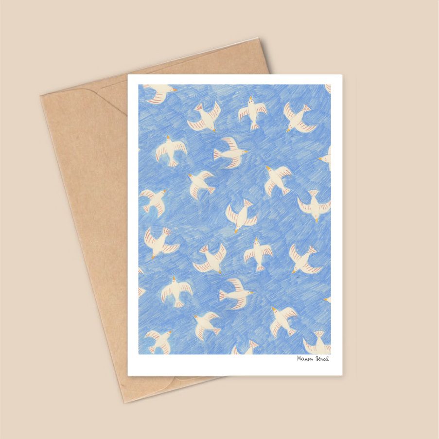 Carte postale A6 - Les Oiseaux