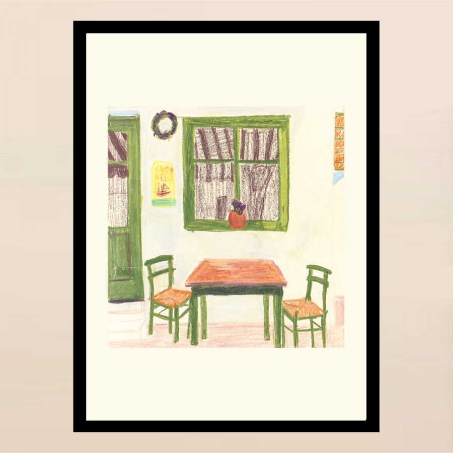 Affiche - Grèce - Terrasse de café